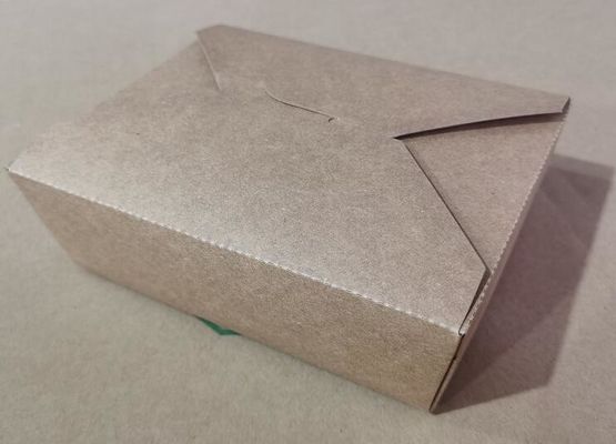 กล่องอาหารกลางวันกระดาษคราฟท์แบบใช้แล้วทิ้ง 1600 มล. กล่องอาหารกลางวันสลัดสี่เหลี่ยมเป็นมิตรกับสิ่งแวดล้อม