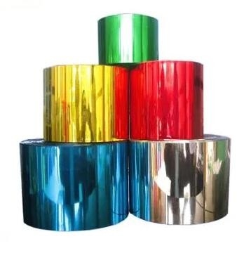 ฟิล์ม PVC โลหะสําหรับสัตว์เลี้ยง ฟิล์ม Twist สําหรับการบรรจุของหวาน ฟิล์มบรรจุของหวานโลหะ