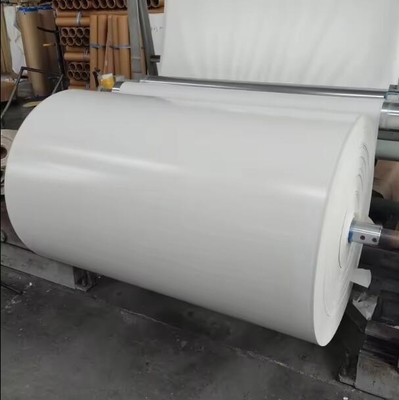 กระดาษผนัง PU สีขาวสีแข็ง ขาวสําหรับหลังของพลาเวอร์และแผ่น MDF กระดาษตกแต่งสําหรับเฟอร์นิเจอร์