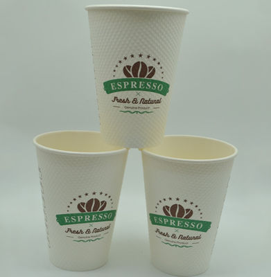 12oz 9g FDA กาแฟฉนวนชานมเมล็ดข้าวโพดถ้วยกระดาษทิ้ง